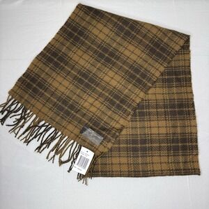 New D And Y Super Soft Acrylic Brown Plaid Rectangle Scarf D&Y Preppy Fall